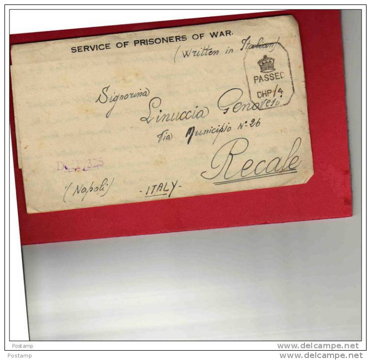 MARCOPHILIE-lettre De Prisonnier Italien En Inde  -camp 26  Bombay-Avril 1944--censure Anglaise Et Italienne- - Other & Unclassified