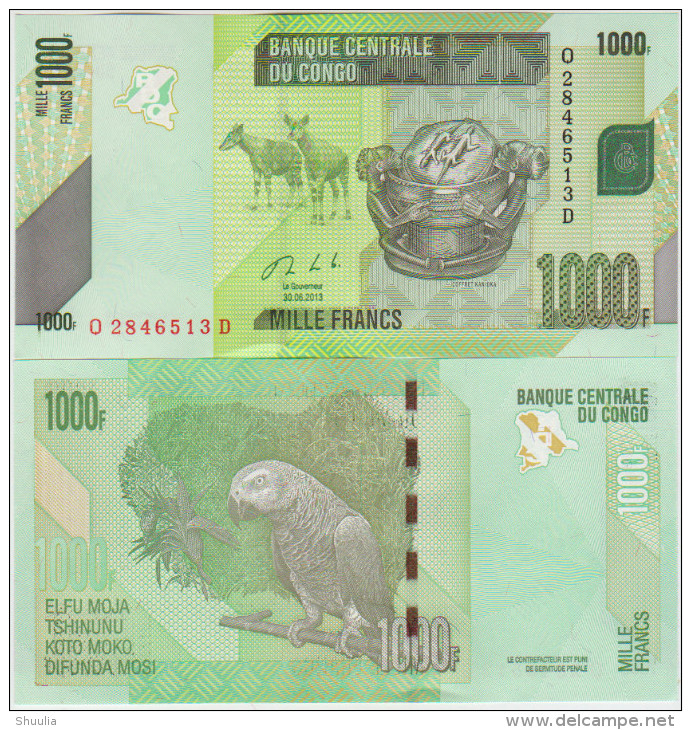 Congo 1000 Francs 2013 Pick 101 UNC - República Democrática Del Congo & Zaire