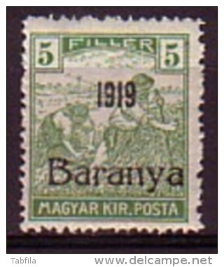 HONGRIE / BARANYA - 1919 - Timbres De Hongrie Surcharge "1919 Baranya" - 5 Fi ** MNH - Mi 20; Yv 11 - Baranya