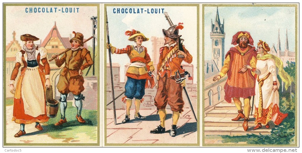 Très Belle Série De 4 Chromos Sur L'Alsace Chocolat Louis Voir Description - Louit