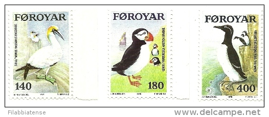 1978 - Faroer 30/32 Uccelli Marini     ------- - Albatrosse & Sturmvögel