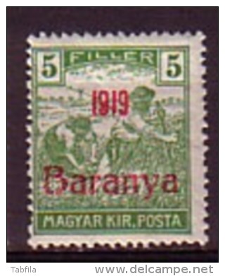 HONGRIE / BARANYA - 1919 - Timbres De Hongrie Surcharge "1919 Baranya" - 5 Fi ** MNH - Mi 20; Yv 11 - Baranya