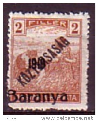 HONGRIE / BARANYA - 1919 - Timbres De Hongrie Surcharge "1919 Baranya" - 2 Fi ** MNH - Mi 43; Yv 33 - Baranya