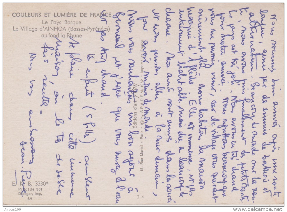 64 - AINHOA - Le Village Au Fond De La Rhune - Circulée - 2 Scans - - Ainhoa