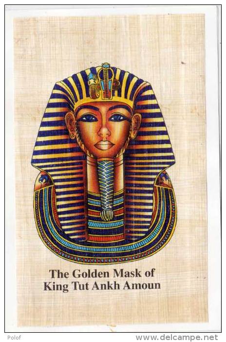 The Golden Mask Od King Tut Ankh Amoun - Papyrus ? Colle Sur Carton 2 Volets (67944) - Non Classés