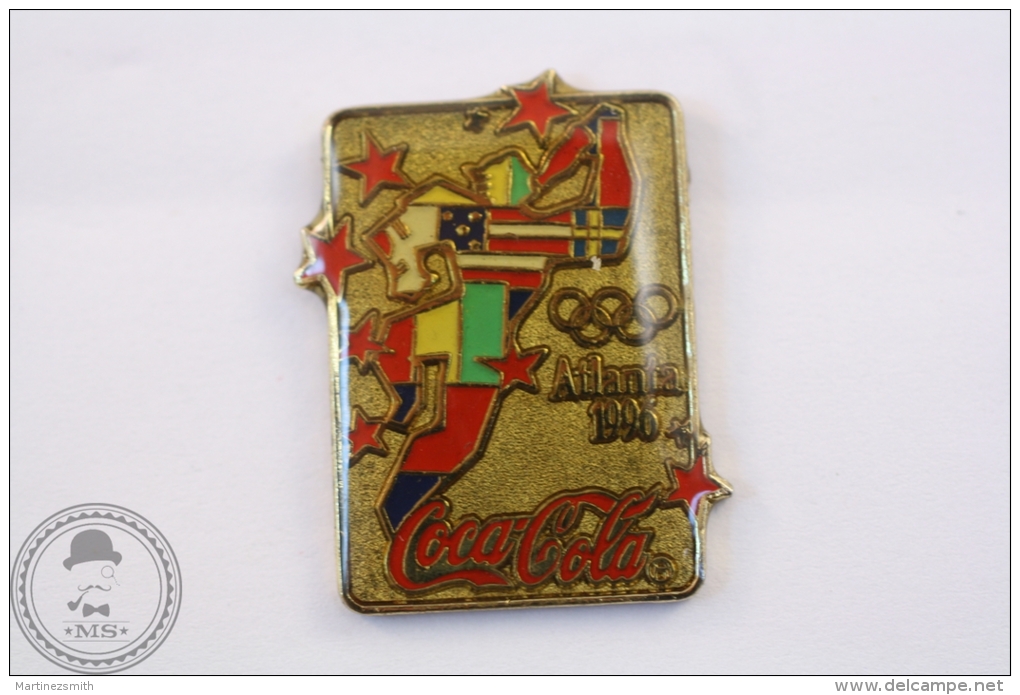 Coca Cola Olympic Games Atlanta 1996 Flags - Pin Badge #PLS - Coca-Cola