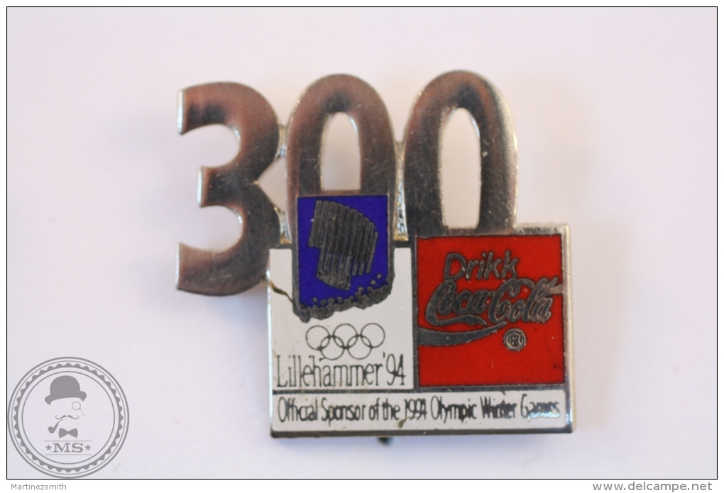 300 Lillehammer 94  Coca Cola Official Sponsor Of The Olympic Winter Games - Pin Badge #PLS - Coca-Cola