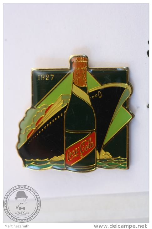 Vintage Coca Cola Coke Advertising 1927 - Ship/ Boat - Wilson Marketing 1985 - Pin Badge #PLS - Coca-Cola