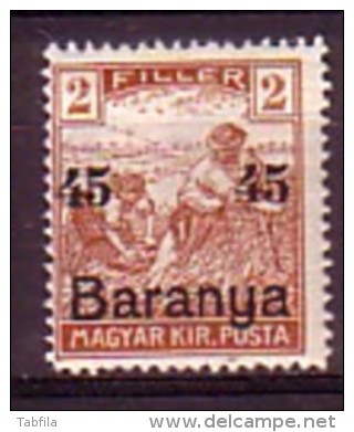 HONGRIE / BARANYA - 1919 - Timbres De Hongrie Surcharge "1919 Baranya" - 45/2 Fi ** MNH  -  Mi 39 - Errer Sans "1919" - Baranya