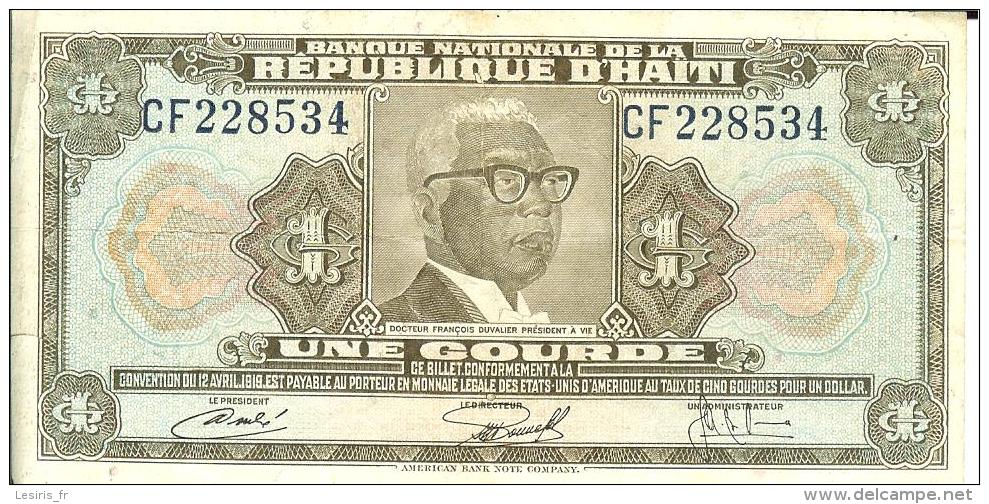 BANQUE NATIONALE DE LA REPUBLIQUE D'HAITI - UNE GOURDE - DUVALIER - - Haiti