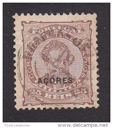 Azores, Scott #50b, Used, King Luiz Overprinted, Issued 1882 - Azores