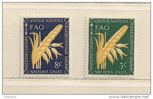 N.U. NEW YORK ( NUNY - 26 )  1954   N° YVERT ET TELLIER       N°  23/24    N** - Ongebruikt