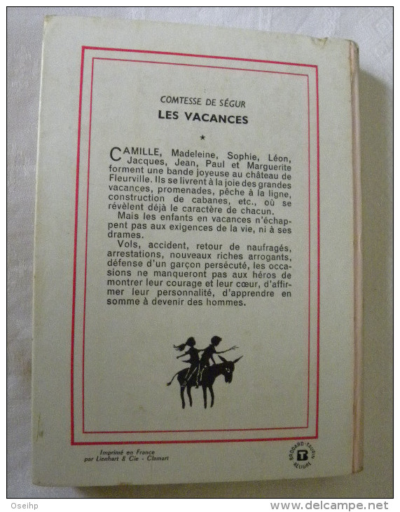 LES VACANCES Comtesse De Ségur Illustrations A. Pecoud  - Bibliothèque Rose - Bibliotheque Rose