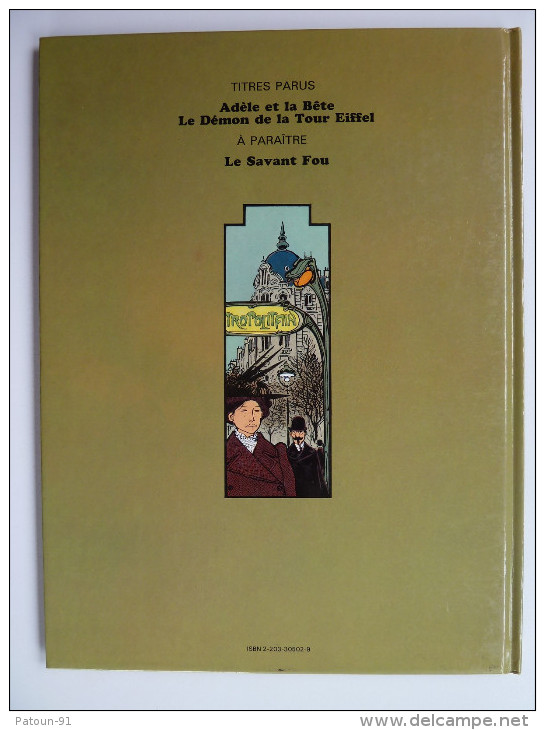 Adèle Blanc-sec, Le Démon De La Tour Eiffel En EO, DL 1976 En TTBE - Adèle Blanc-Sec