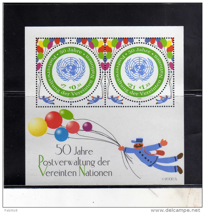 UNITED NATIONS AUSTRIA VIENNA WIEN - ONU - UN - UNO 2001  UNPA POSTAL SHEET AMMINISTRAZIONE POSTALE FOGLIETTO MNH - Blocs-feuillets