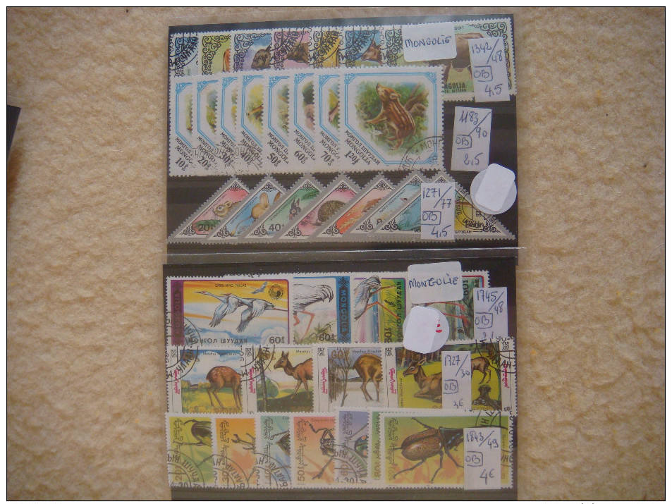 MONGOLIE (1), Beau LOT de Timbres "Faune et Flore" COTE totale + de 300&euro; ; vT157