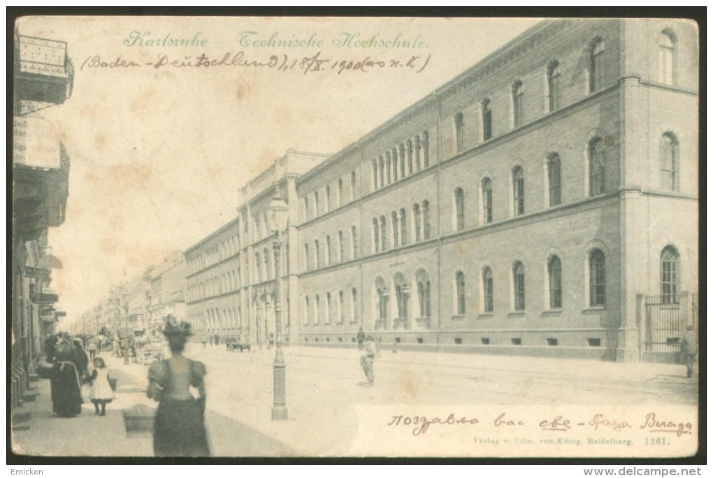 Karlsruhe School Old Postcard 1900 - Karlsruhe