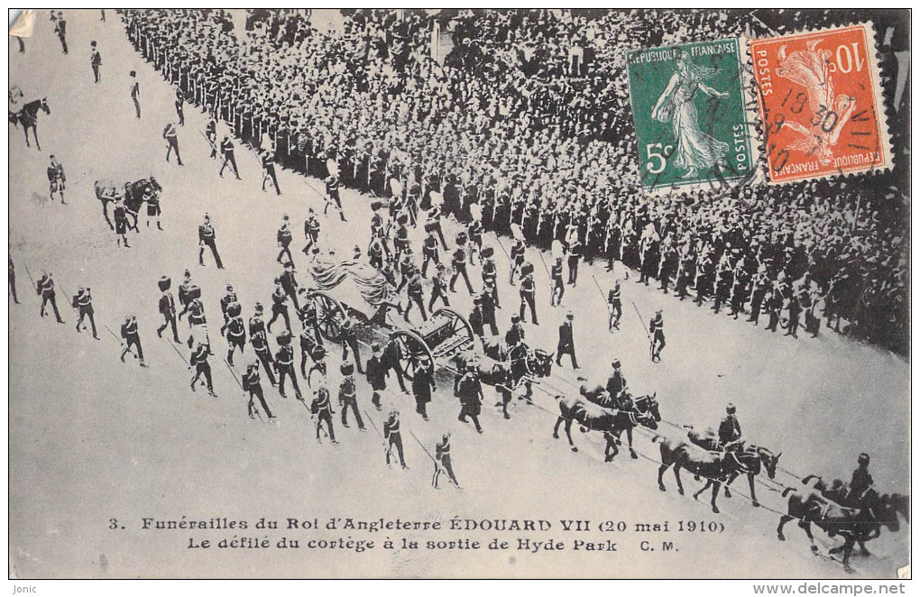 LOT 5 CARTES - FUNERAILLES DU ROI D'ANGLETERRE EDOUARD VII  20 MAI 1910 - Funérailles