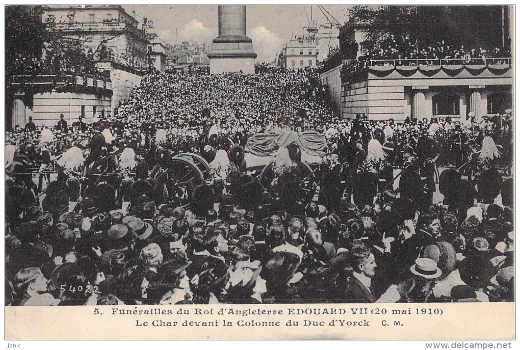 LOT 5 CARTES - FUNERAILLES DU ROI D'ANGLETERRE EDOUARD VII  20 MAI 1910