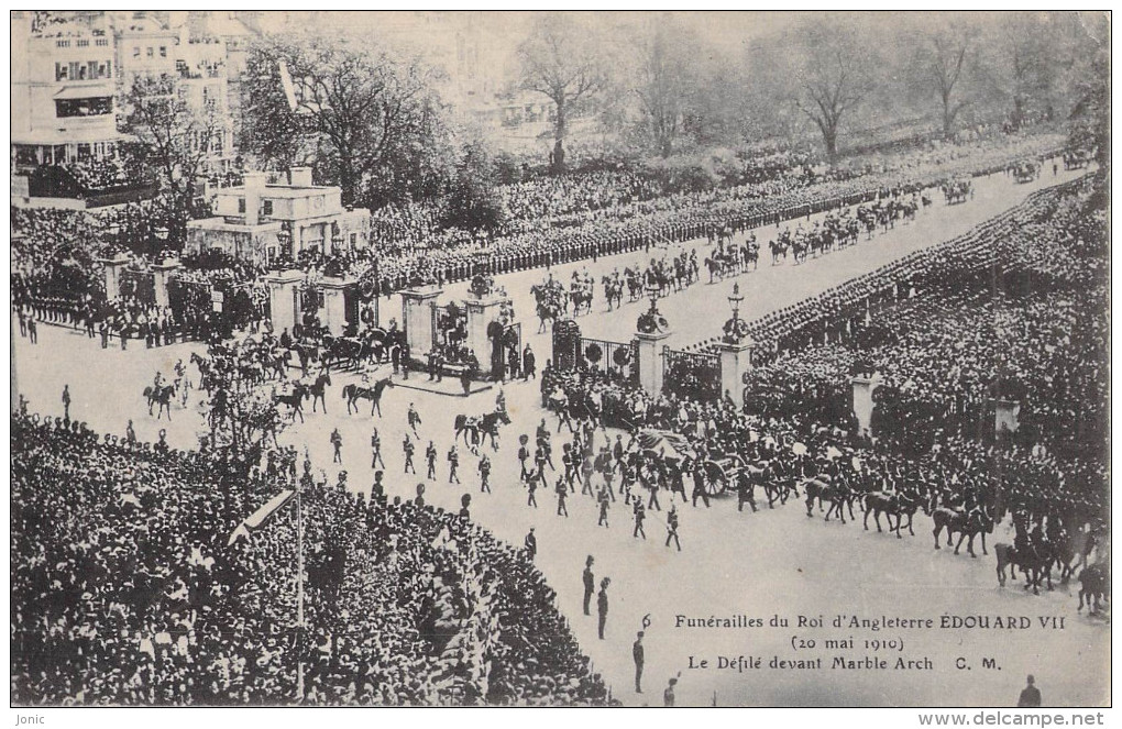 LOT 5 CARTES - FUNERAILLES DU ROI D'ANGLETERRE EDOUARD VII  20 MAI 1910