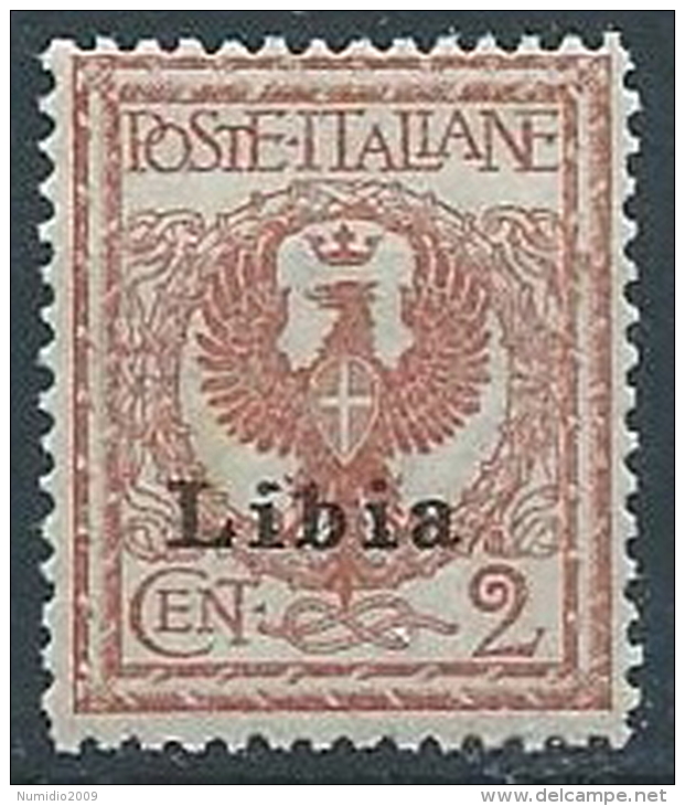 1912-15 LIBIA AQUILA 2 CENT MNH ** - ED378-5 - Libya