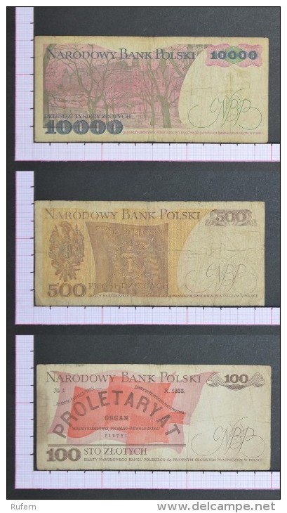 POLAND        3 BANKNOTE  - 2 Scans (Nº06947) - Pologne