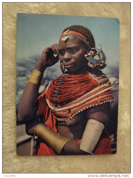 Africa - Tanzania - African Woman Heavily Ornamented With Beads, Brass Bangles And Armlets - 1971 - Tanzanie