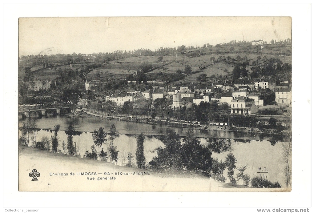 Cp, 87, Aix-sur-Vienne, Vue Générale Voyagée 1905 - Aixe Sur Vienne