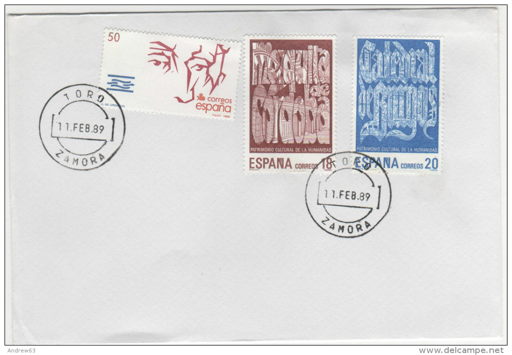 SPAGNA - 1989 - PATRIMONIO CULTURAL DE LA HUMANIDAD - ZAMORA - TORO - FDC