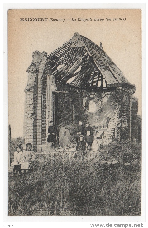 80 SOMME - MAUCOURT Ruines De La Chapelle Leroy (très Peu Courante) - Autres & Non Classés