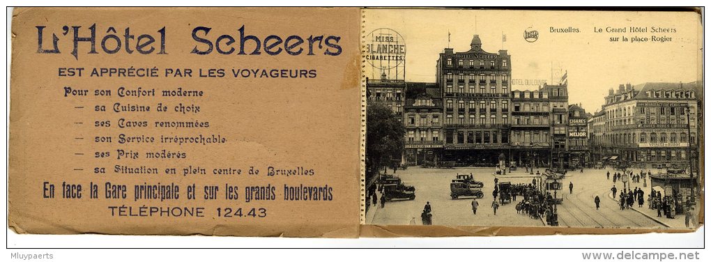 /!\ 0621 - Carnet 10 CPA -  Belgique - Belgie - Belgium - Bruxelles Hotel Scheers - Place Rogier - Cafés, Hôtels, Restaurants