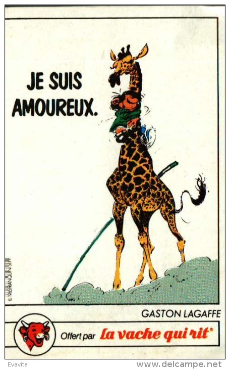 Image Ou Chromo    - LA VACHE QUI RIT - Gags De Gaston Lagaffe  - Je Suis Amoureux (Girafe) - Autres & Non Classés