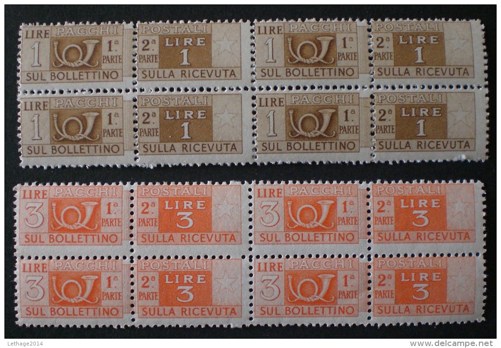 STAMPS Italia Repubblica PACCHI POSTALI Con Errore Di Dentellatura Del 3 Lire. MNH - Postpaketten