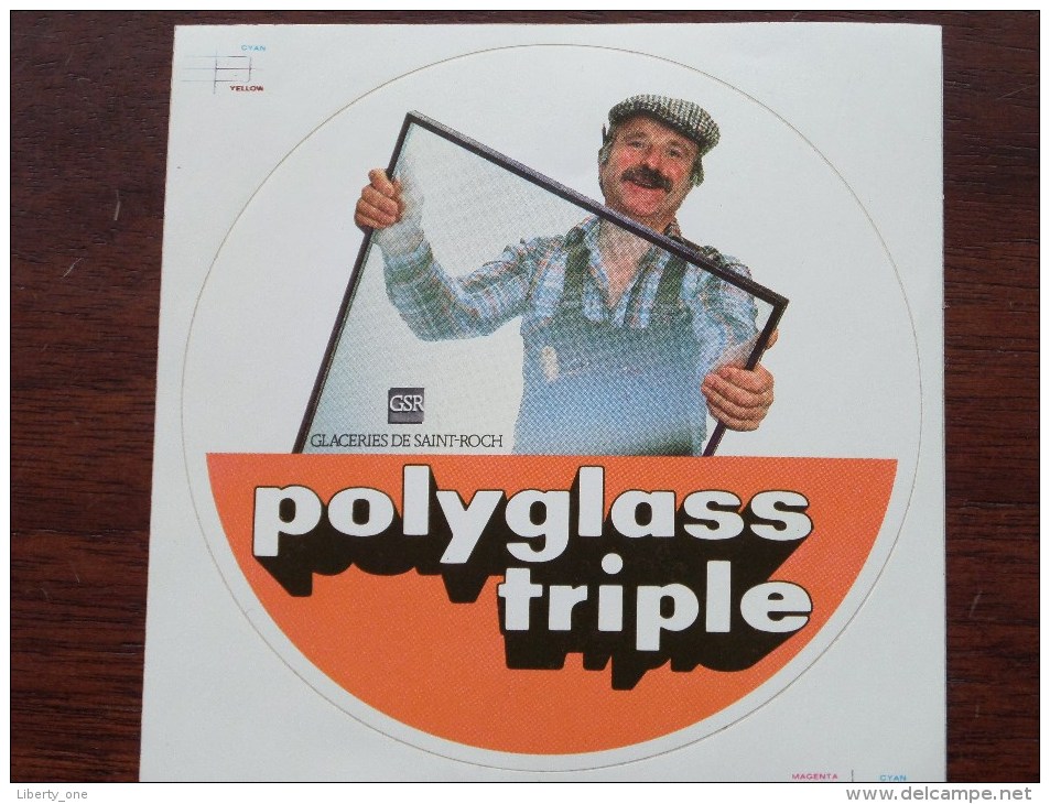 POLYGLASS TRIPLE ( Glaceries De Saint-Roch ) ( Zie Foto Voor Détail ) Zelfklever Sticker Autocollant ! - Publicidad