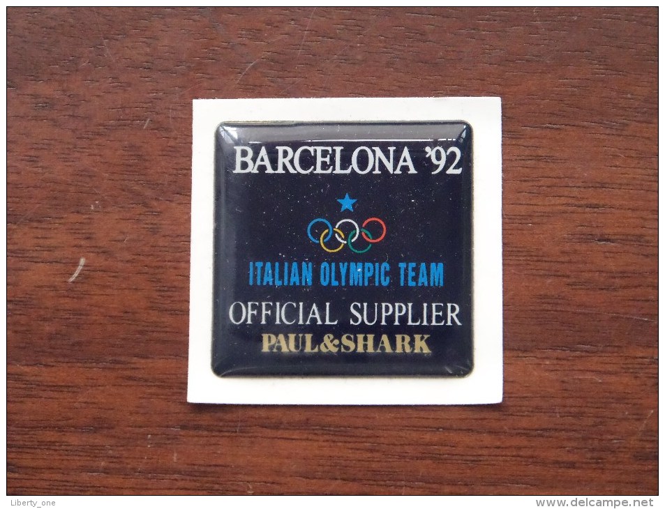 Barcelona '92 Italian Olympic Team Official Supplier PAUL & SHARK ( Zie Foto ) Zelfklever Sticker Autocollant ! - Advertising