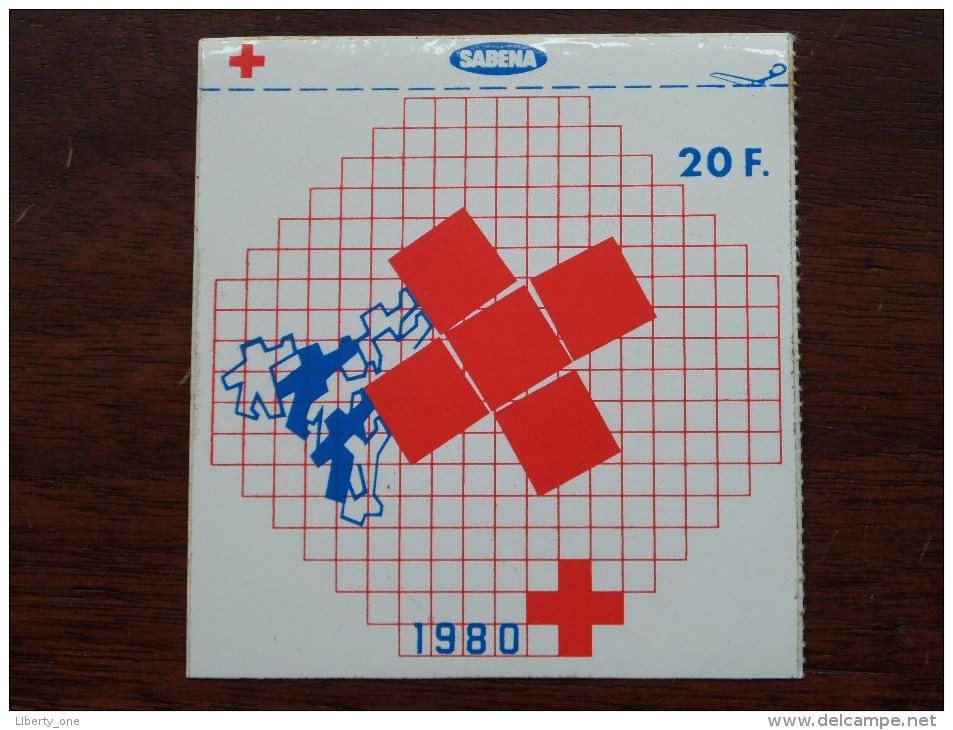Rode Kruis / Sabena ( 20 F. ) 1980 ( Zie Foto Voor Details ) Zelfklever Sticker Autocollant ! - Pubblicitari