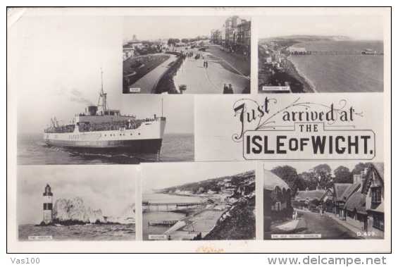 CPA ISLE OF WIGHT- PANORAMA, PROMENADE, LIGHTHOUSE, STREET, SHIP - Andere & Zonder Classificatie