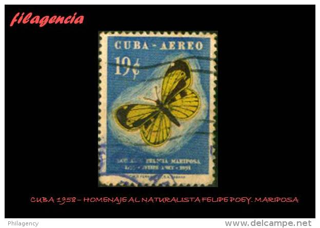 TRASTERO. CUBA. USADOS. 1958-09 HOMENAJE AL NATURALISTA FELIPE POEY. MARIPOSA - Used Stamps