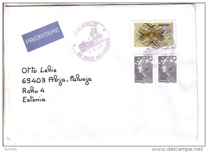 GOOD FRANCE Postal Cover To ESTONIA  2014 - Good Stamped: Art ; Marianne - Lettres & Documents