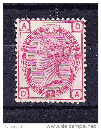 1873/80  SG 144 * Queen Victoria 3 D. Rose Platte 12 - Neufs