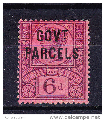 1887/90 SG 066 * Queen Victoria 6 D. Purple/rose Red Aufdruck GOVt PARCELS - Ungebraucht