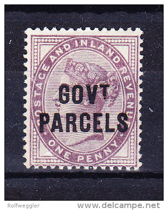 1891/00 SG 069 * Queen Victoria 1 D. Lilac Aufdruck GOVt PARCELS + SPECIMEN - Ungebraucht