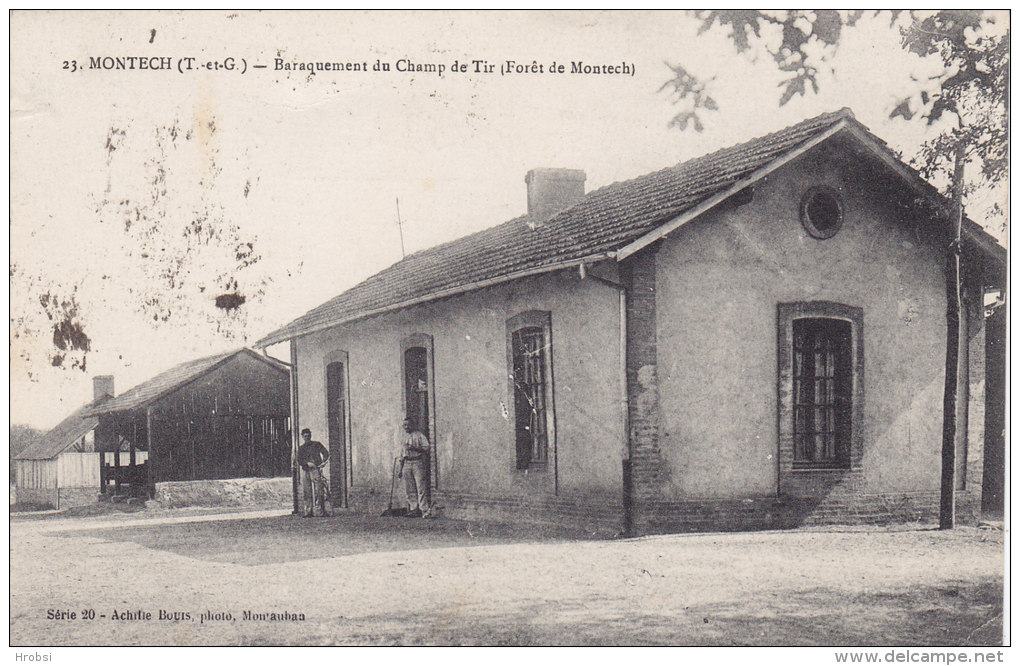 MONTECH,  Baraquement Du Champ De Tir, Tâches,, Circulée - Montech