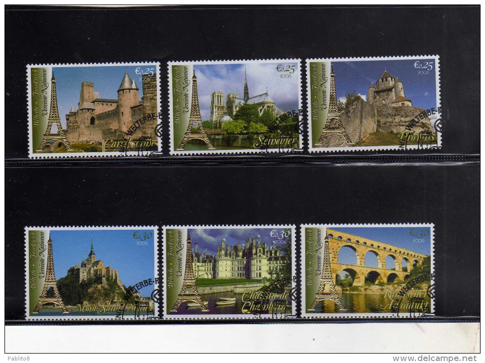 UNITED NATIONS AUSTRIA VIENNA WIEN - ONU - UN - UNO 2006 WORLD HERITAGE CYTES FRANCE PATRIMONIO MONDIALE UMANITA´ USED - Used Stamps