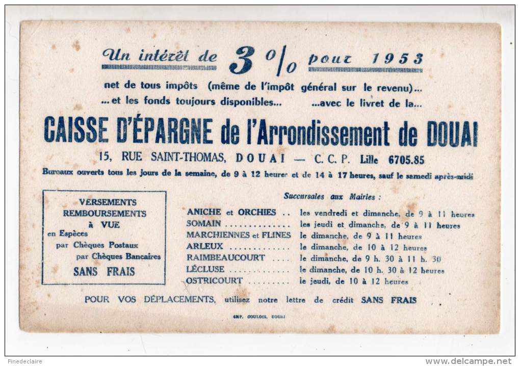 Buvard - Caisse D'épargne De L'arronissement De Douai - Bank En Verzekering