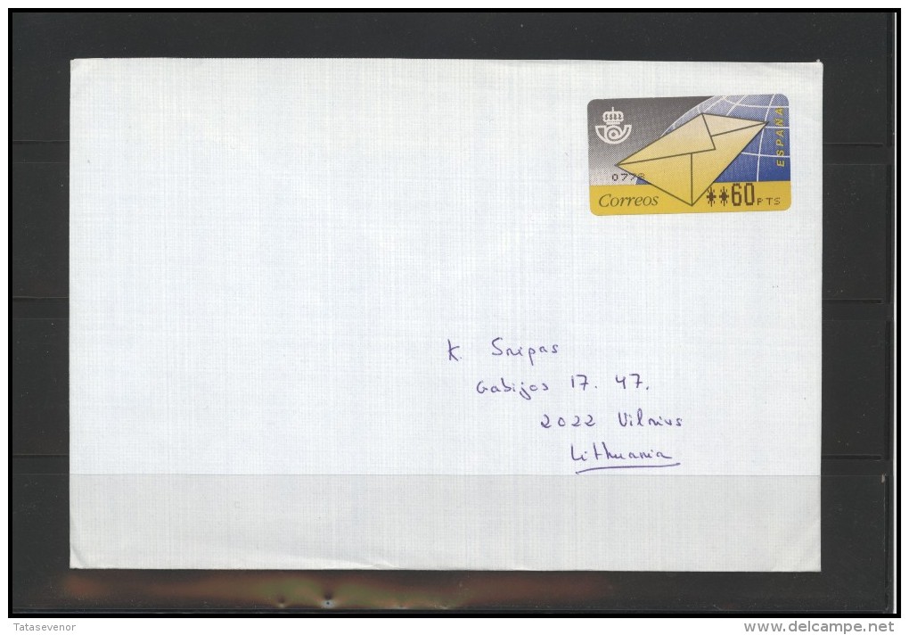 SPAIN Brief Postal History Envelope ES 007 ATM Automatic Stamps - Covers & Documents