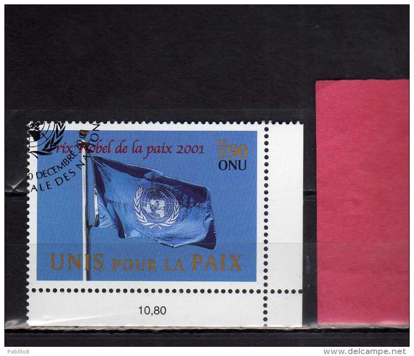 UNITED NATIONS GENEVE GINEVRA GENEVA SVIZZERA ONU - UN - UNO 2001 NOBEL PRIZE MNH - Used Stamps