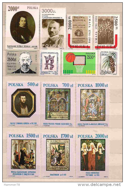 POLAND 1991 MIX PAINTINGS & OTHERS MNH - Ungebraucht