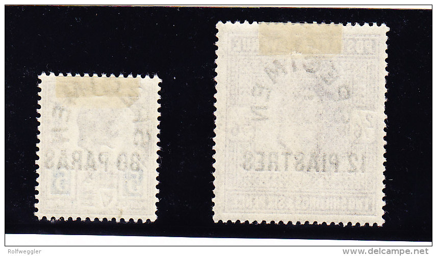 Britisch Levant 1902/05 King Edward VII 80 Paras Auf 5 D. Specimen Und 12 Piastres Auf  2/6 Specimen Beide * - Unused Stamps