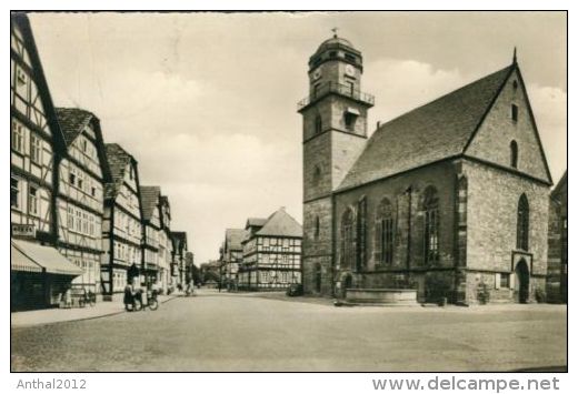 Rotenburg A.d. Fulda Geschäft Eckes Fahrrad Kirche Fachwerkhaus Sw 16.1.1953 - Rotenburg